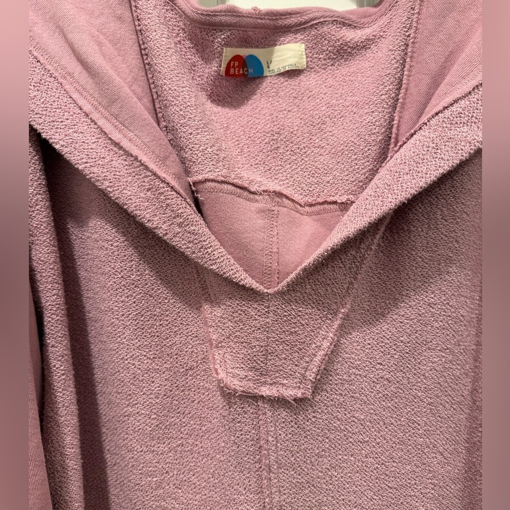 FREE PEOPLE BEACH RAVEN SWEATSHIRT HOODIE NWOT sz L - Picture 3 of 6